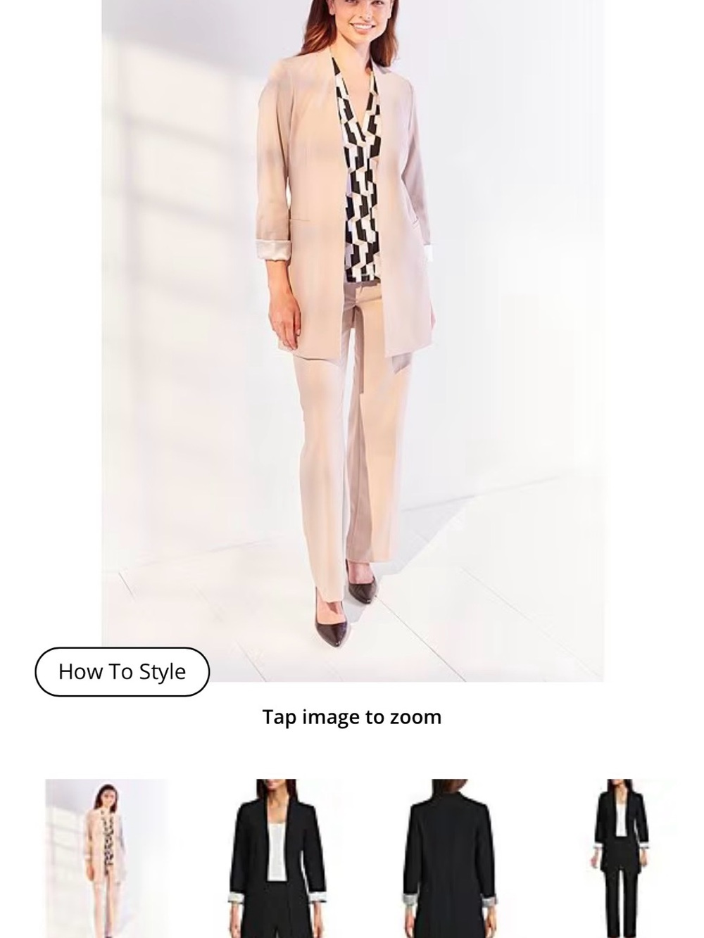 Calvin Klein Taupe Long Blazer